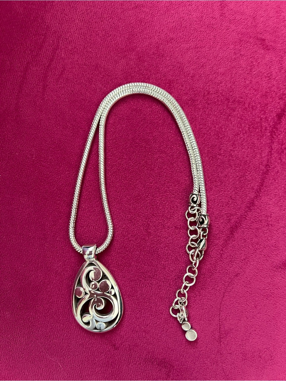 Brighton Silver Teardrop Pendant Necklace